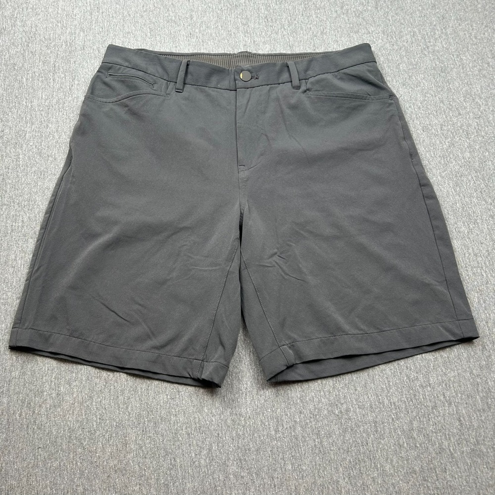 REI Co-op Flat Front Shorts Mens 34 Gray 9" Inseam Outdoor‎ Hiking Gorpcore